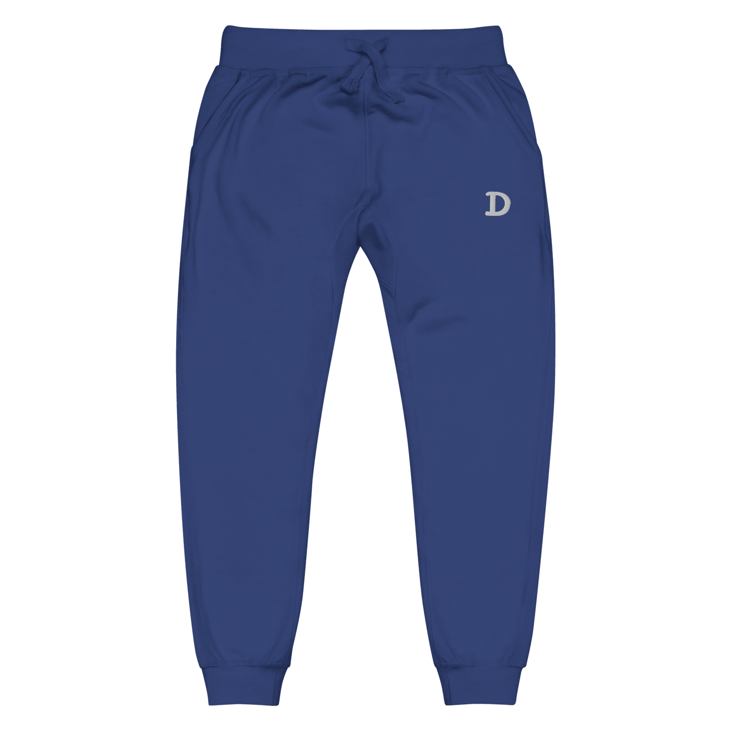 Detroit 'Old French D' Unisex Sweatpants | White/Navy Embroidery - Circumspice Michigan