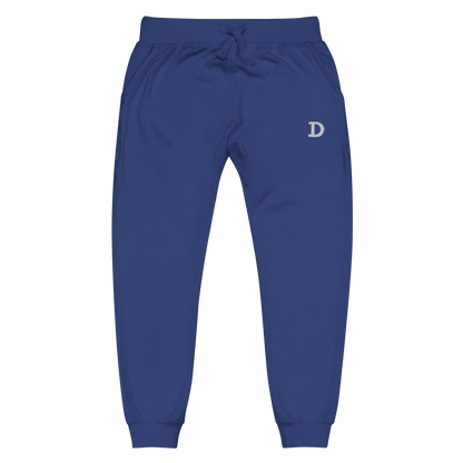 Detroit 'Old French D' Unisex Sweatpants | White/Navy Embroidery - Circumspice Michigan