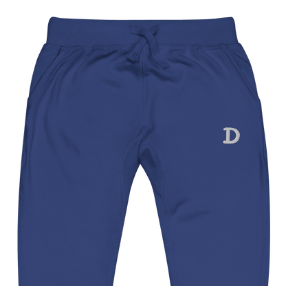 Detroit 'Old French D' Unisex Sweatpants | White/Navy Embroidery - Circumspice Michigan