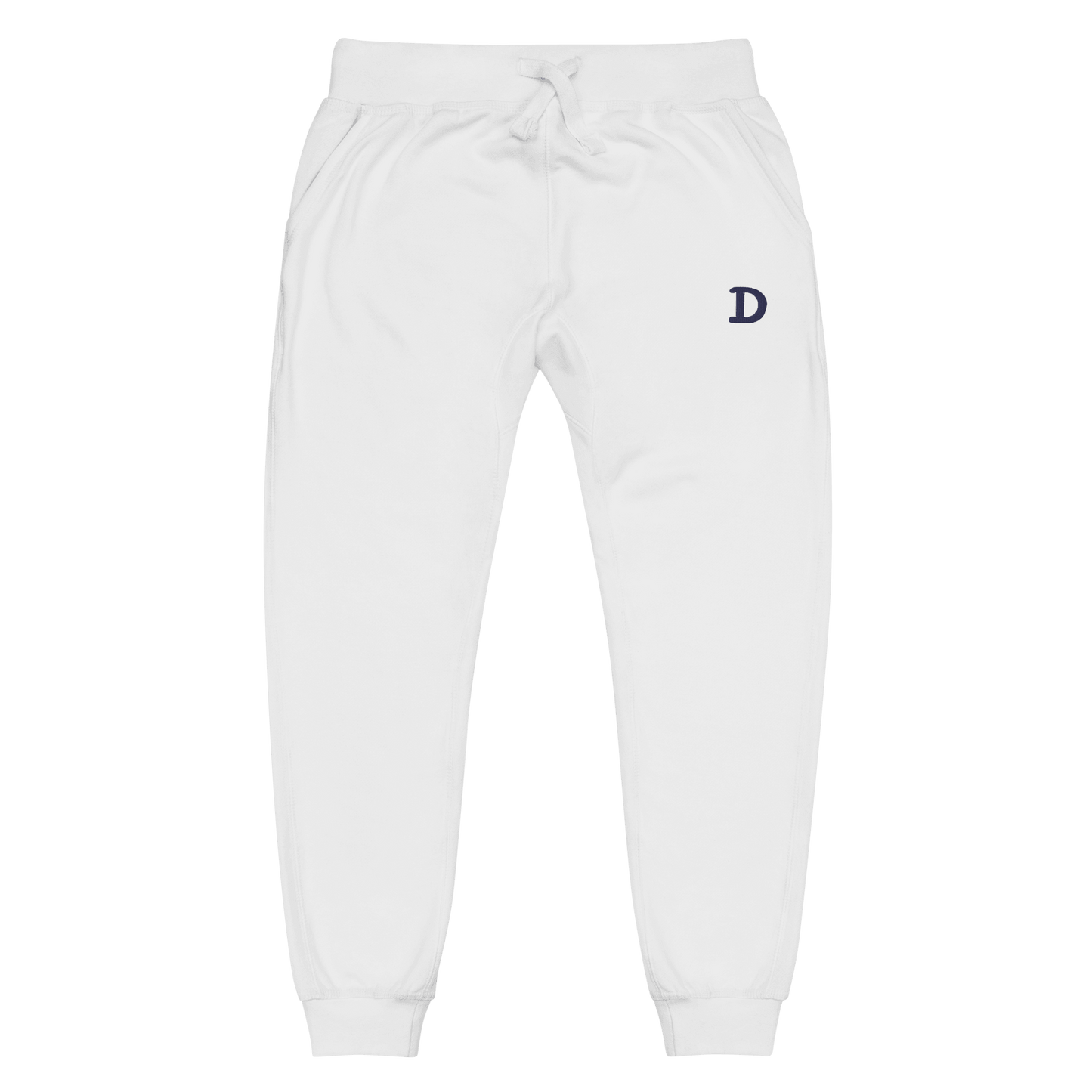 Detroit 'Old French D' Unisex Sweatpants | White/Navy Embroidery - Circumspice Michigan