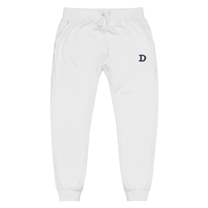 Detroit 'Old French D' Unisex Sweatpants | White/Navy Embroidery - Circumspice Michigan