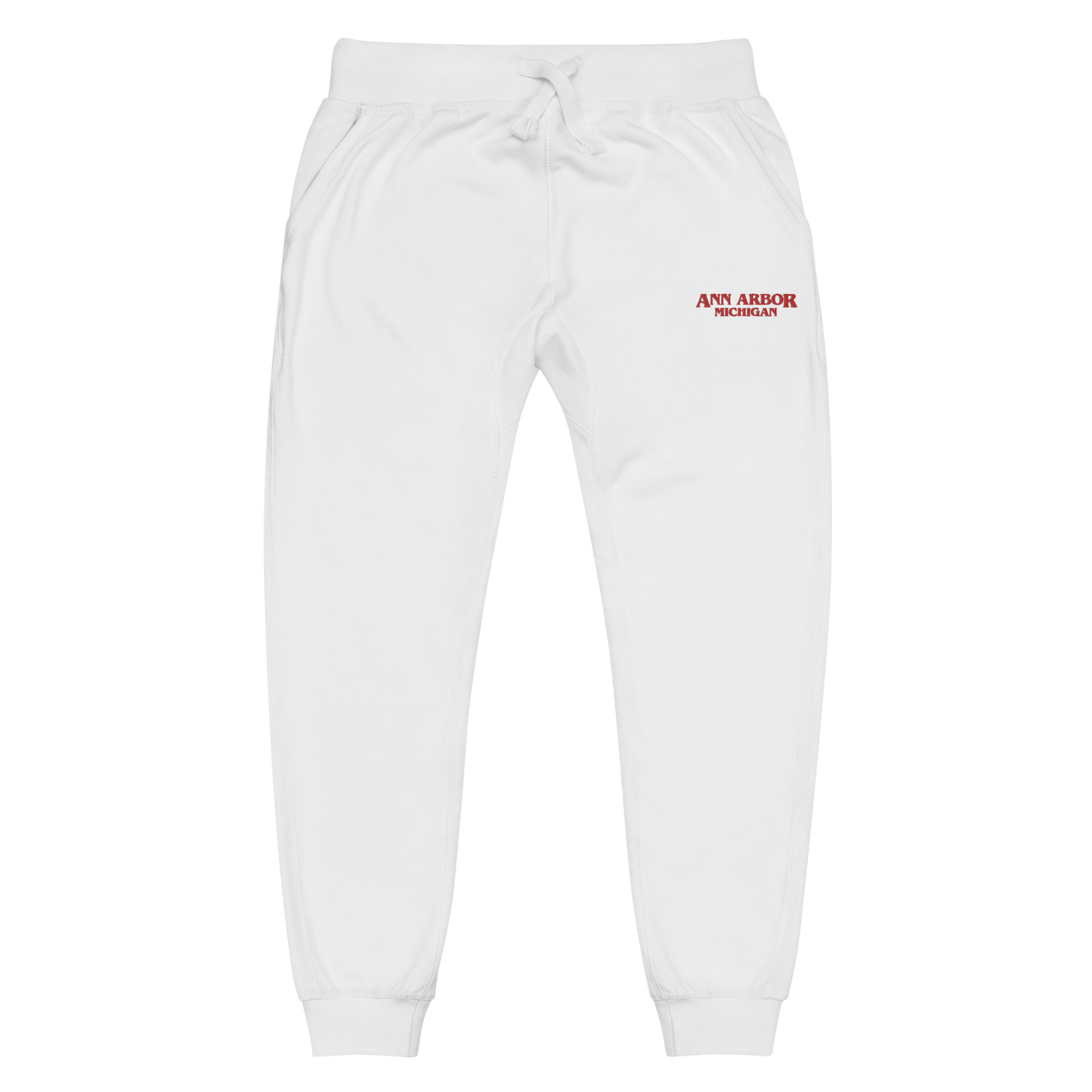 'Ann Arbor Michigan' Sweatpants (Streaming Drama Parody) | Red/White Embroidery