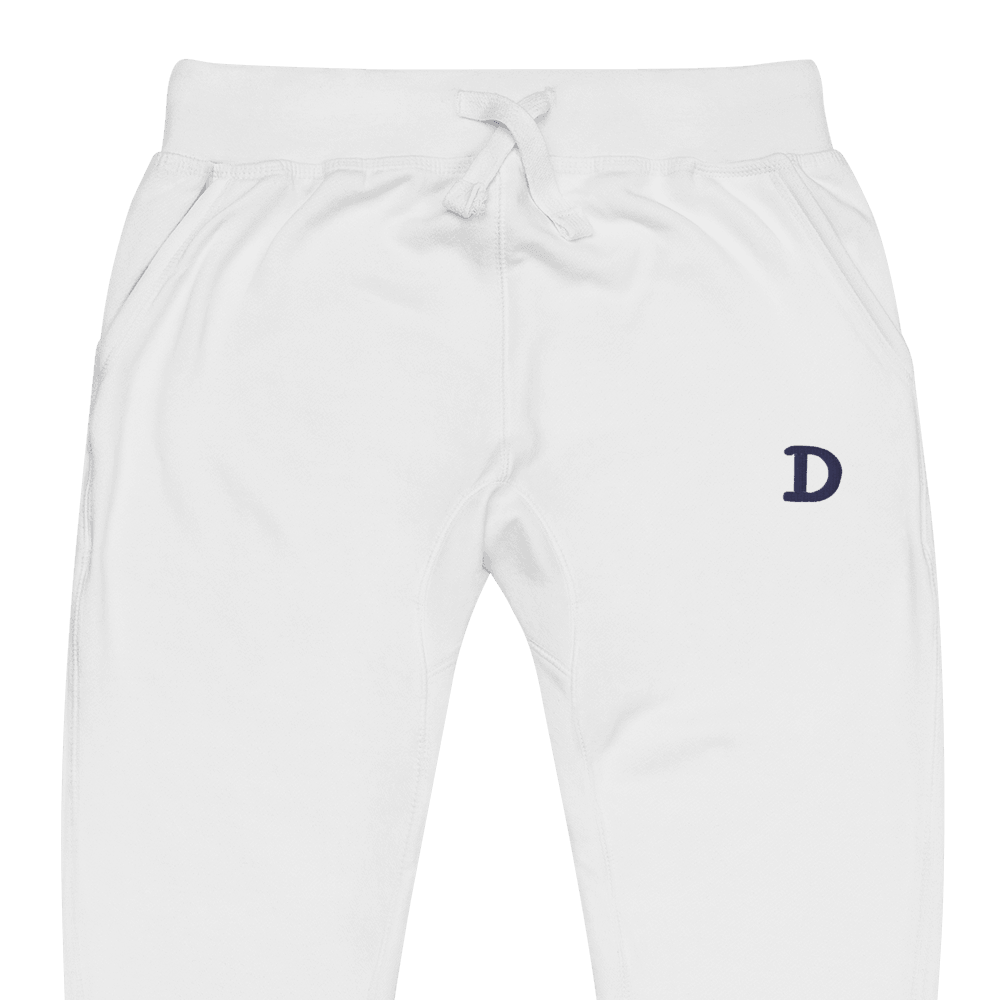 Detroit 'Old French D' Unisex Sweatpants | White/Navy Embroidery - Circumspice Michigan