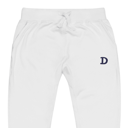 Detroit 'Old French D' Unisex Sweatpants | White/Navy Embroidery - Circumspice Michigan