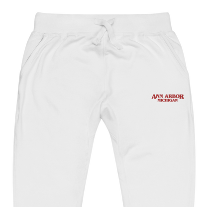 'Ann Arbor Michigan' Sweatpants (Streaming Drama Parody) | Red/White Embroidery