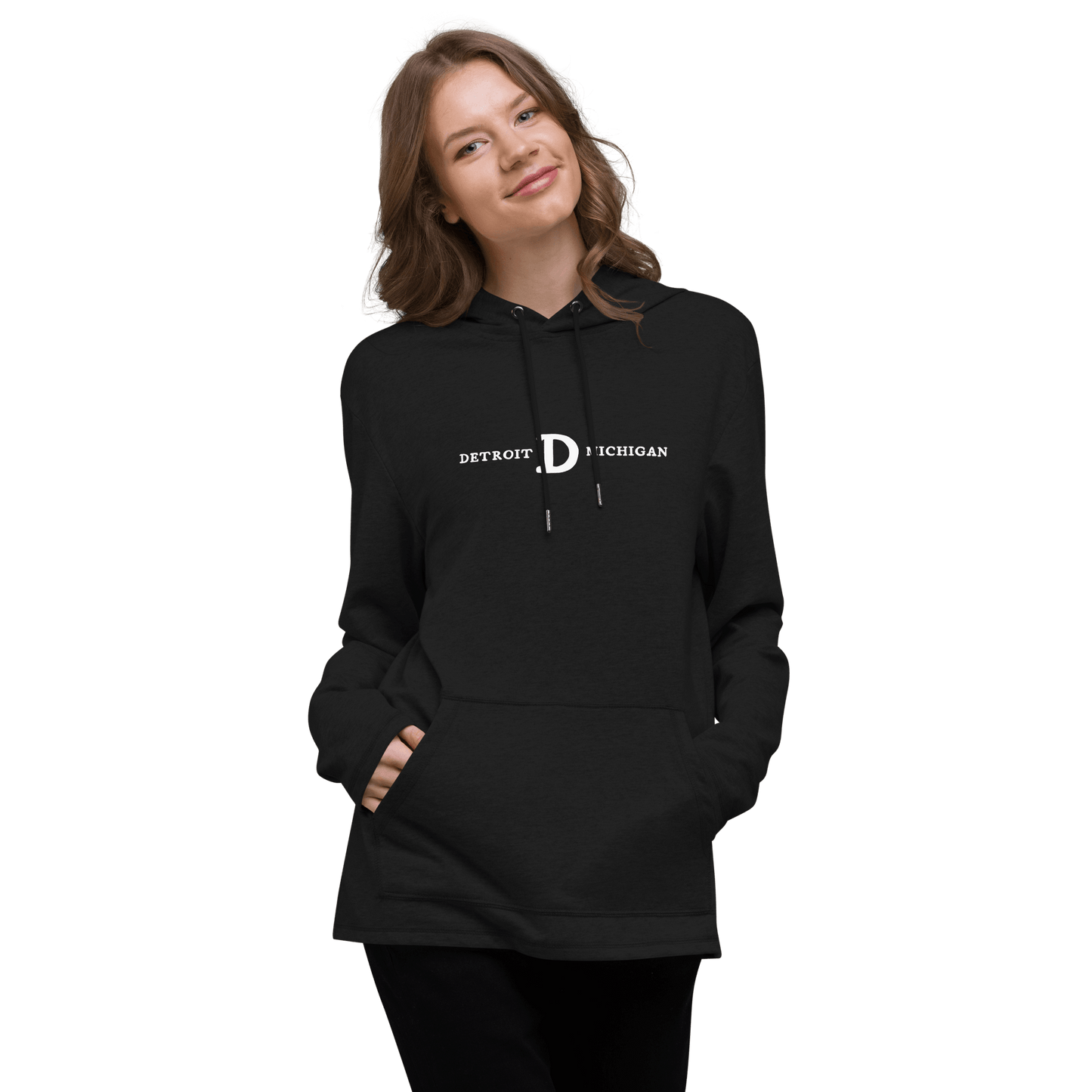 'Detroit Michigan' Lightweight Hoodie (w/Old French D) | Unisex - Circumspice Michigan