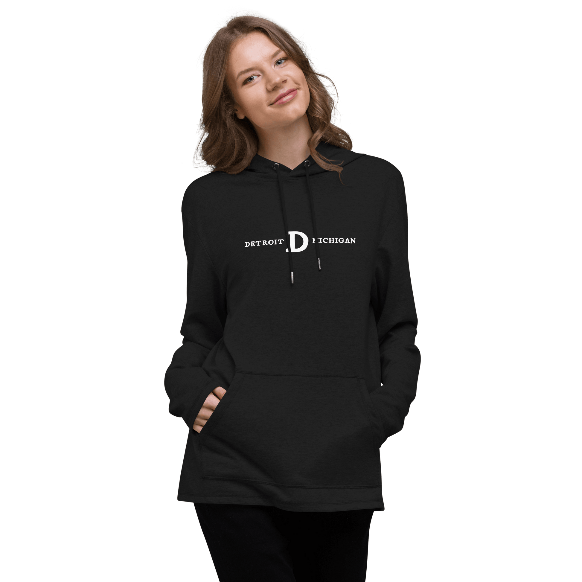 'Detroit Michigan' Lightweight Hoodie (w/Old French D) | Unisex - Circumspice Michigan