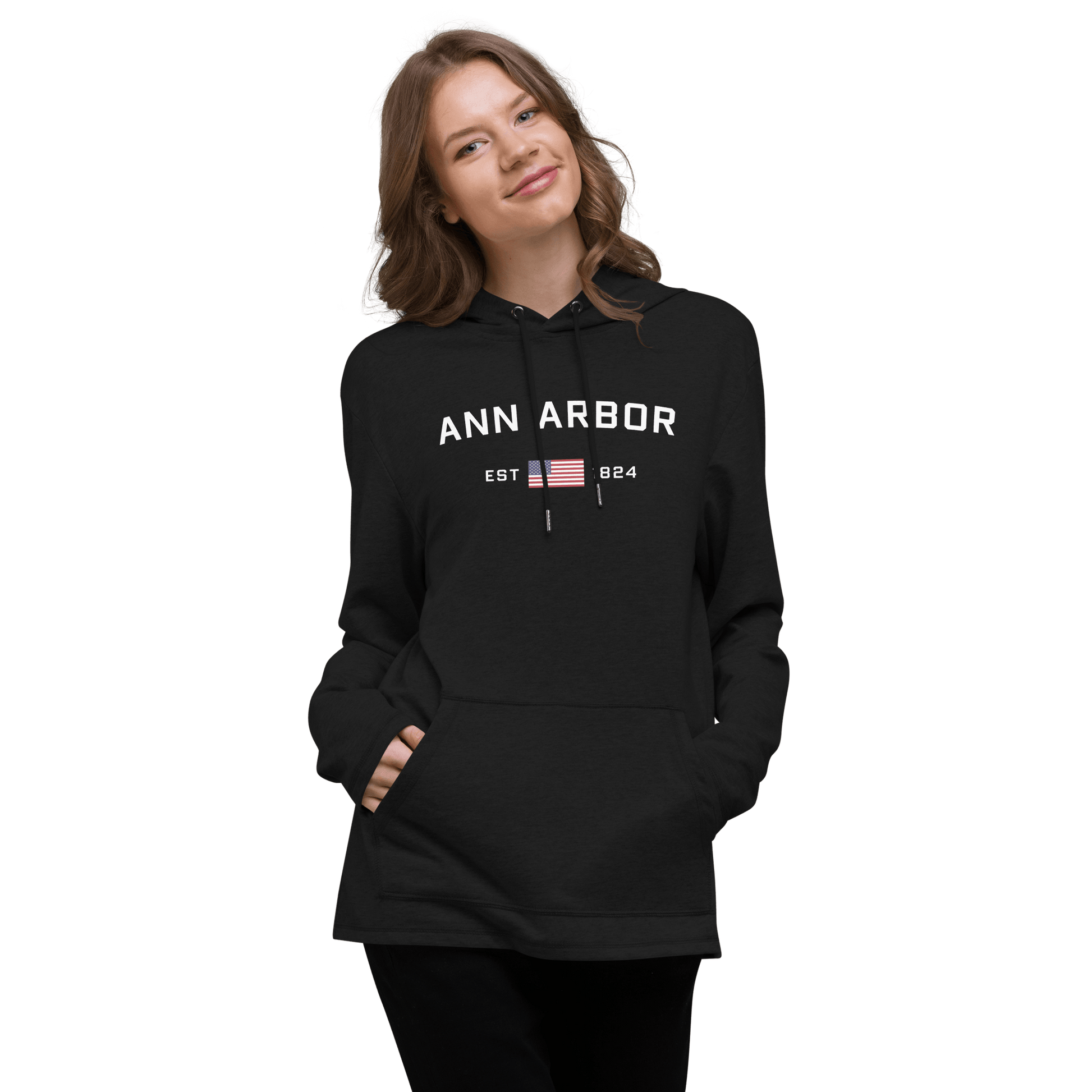 'Ann Arbor EST 1824' Lightweight Hoodie | Unisex - Circumspice Michigan