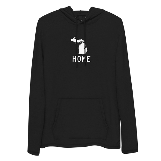 Michigan 'Home' Lightweight Hoodie (Licence Plate Font) | Unisex - Circumspice Michigan