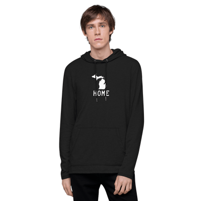 Michigan 'Home' Lightweight Hoodie (Licence Plate Font) | Unisex - Circumspice Michigan