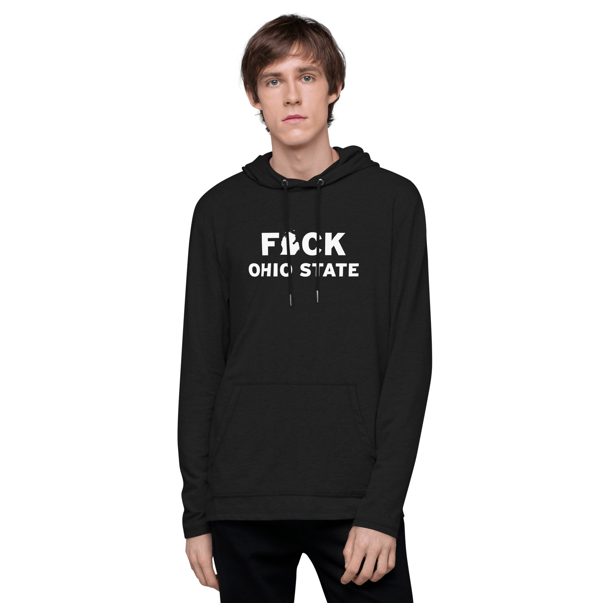 'F*CK Ohio State' Lightweight Hoodie (w/ Lower Peninsula Outline) | Unisex - Circumspice Michigan