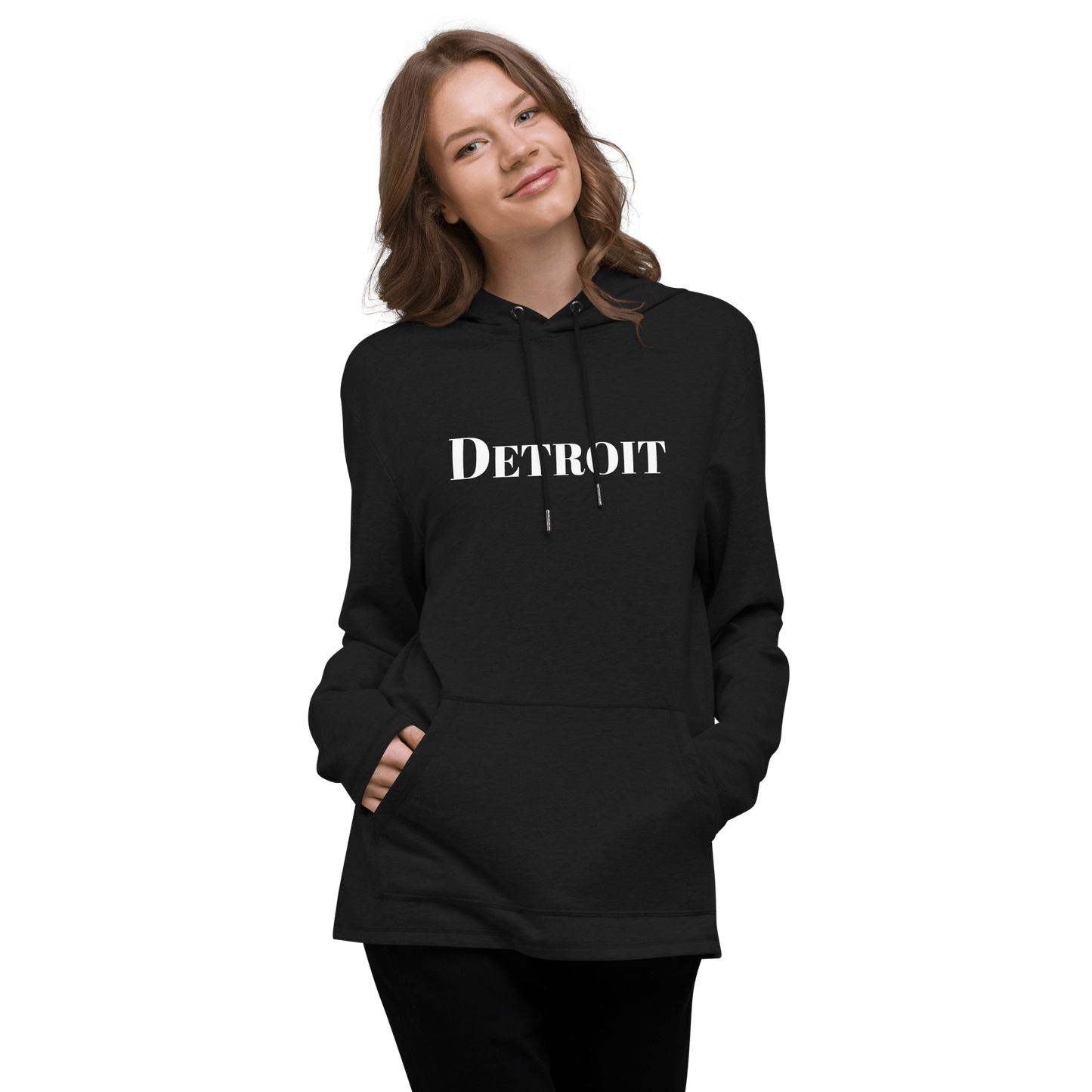 'Detroit' Lightweight Hoodie (Didone Font) | Unisex - Circumspice Michigan