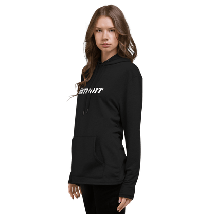 'Detroit' Lightweight Hoodie (White/Black Army Font) | Unisex - Circumspice Michigan