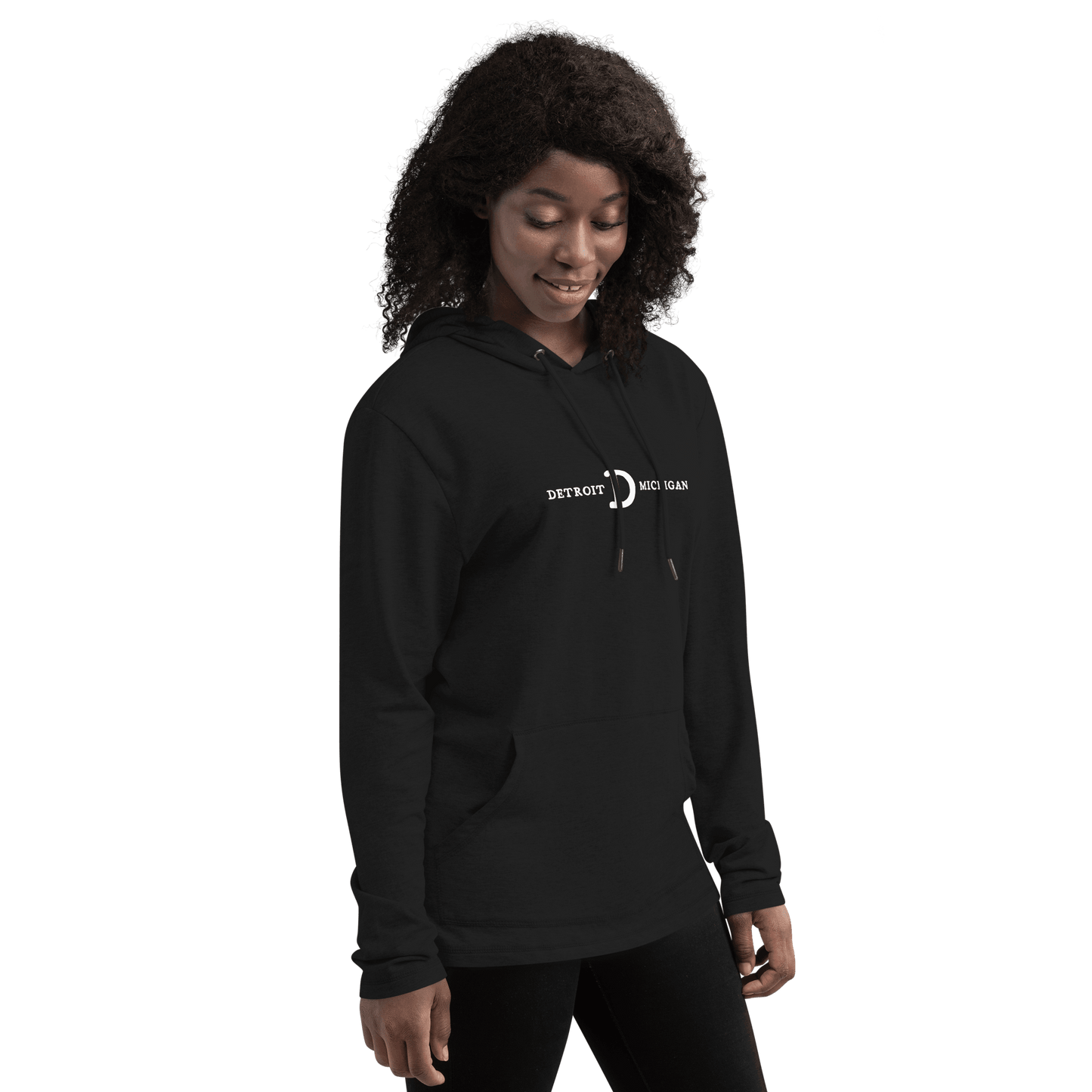 'Detroit Michigan' Lightweight Hoodie (w/Old French D) | Unisex - Circumspice Michigan