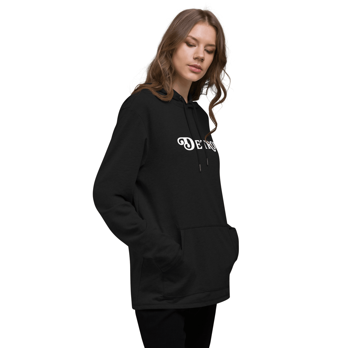 'Detroit' Lightweight Hoodie (Sloped Roman Font) | Unisex - Circumspice Michigan