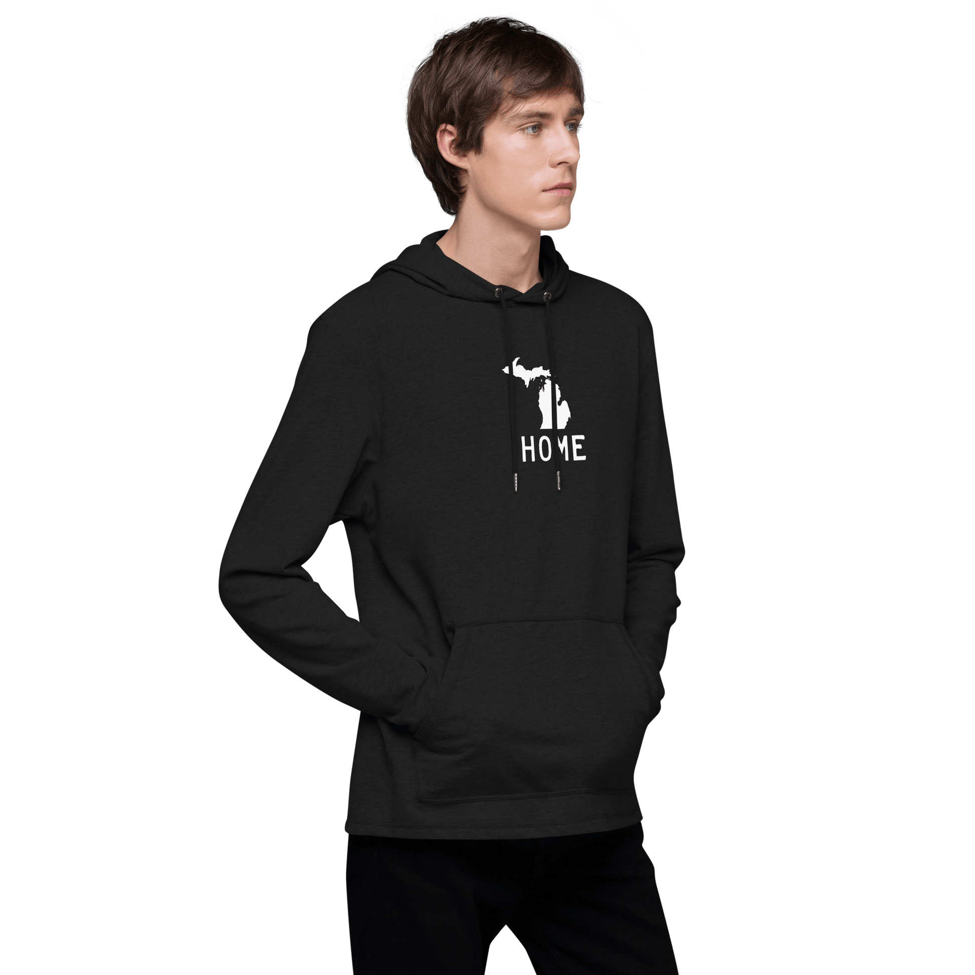 Michigan 'Home' Lightweight Hoodie (Licence Plate Font) | Unisex - Circumspice Michigan