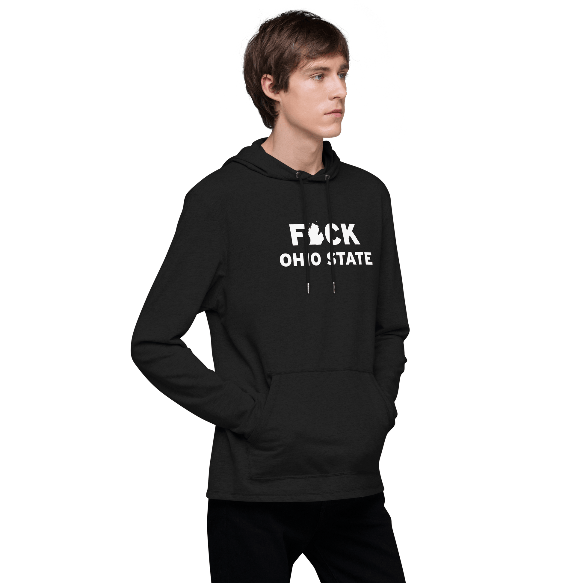 'F*CK Ohio State' Lightweight Hoodie (w/ Lower Peninsula Outline) | Unisex - Circumspice Michigan