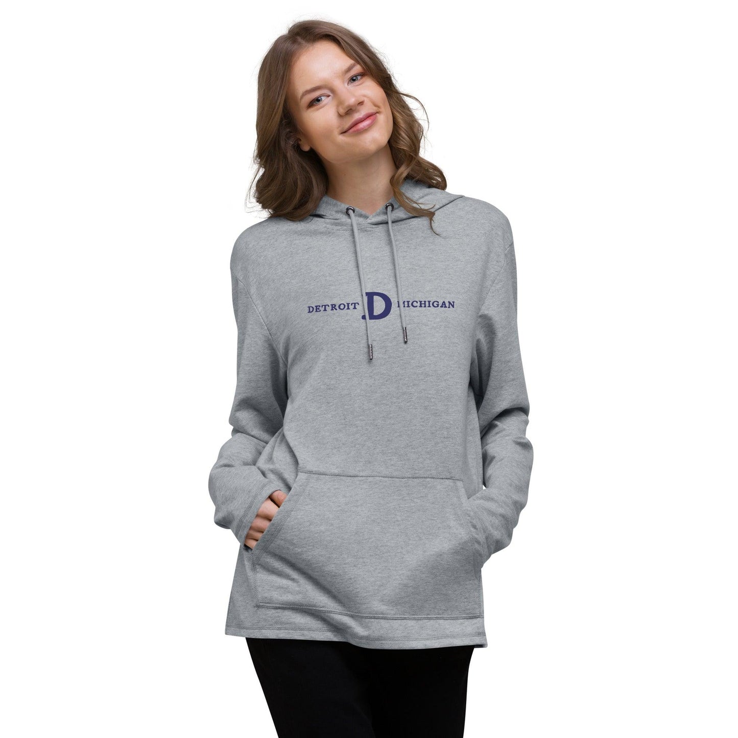 'Detroit Michigan' Lightweight Hoodie (w/Old French D) | Unisex - Circumspice Michigan