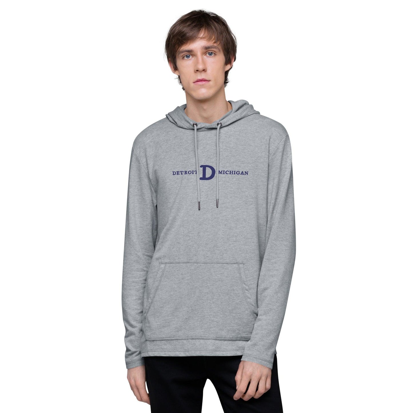 'Detroit Michigan' Lightweight Hoodie (w/Old French D) | Unisex - Circumspice Michigan