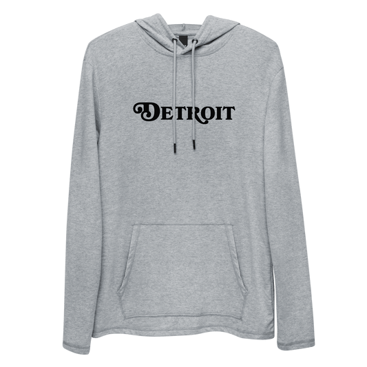 'Detroit' Lightweight Hoodie (Sloped Roman Font) | Unisex - Circumspice Michigan
