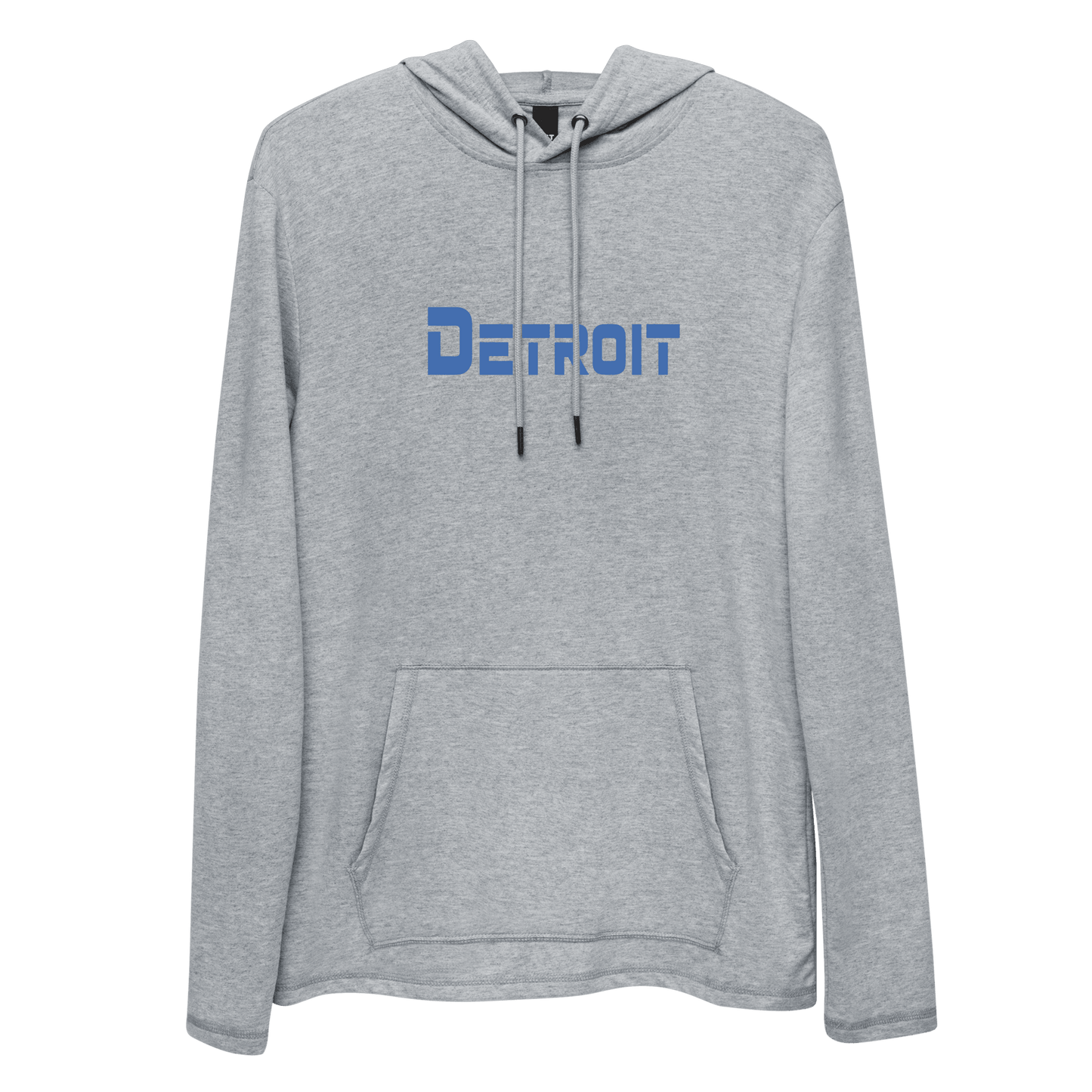 'Detroit' Lightweight Hoodie (Blue 1980s Sci-Fi Font) | Unisex - Circumspice Michigan