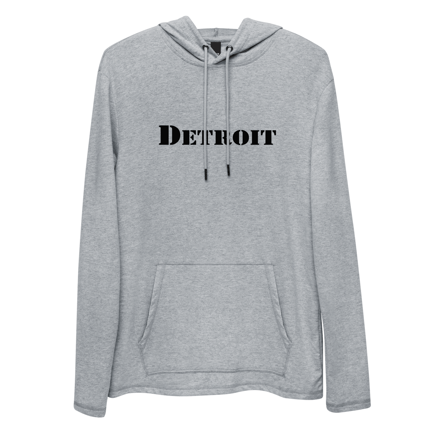 'Detroit' Lightweight Hoodie (White/Black Army Font) | Unisex - Circumspice Michigan