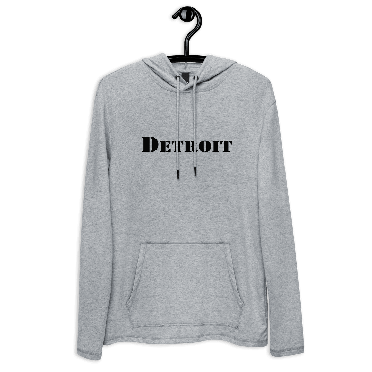 'Detroit' Lightweight Hoodie (White/Black Army Font) | Unisex - Circumspice Michigan