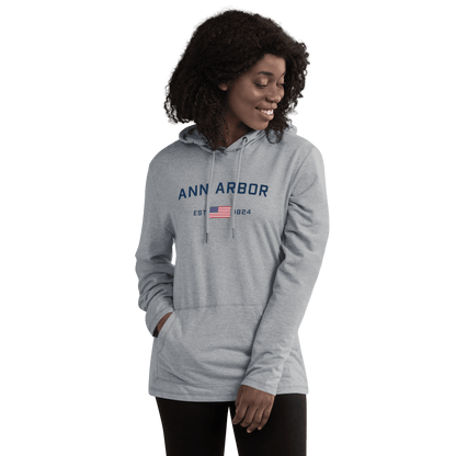 'Ann Arbor EST 1824' Lightweight Hoodie | Unisex - Circumspice Michigan