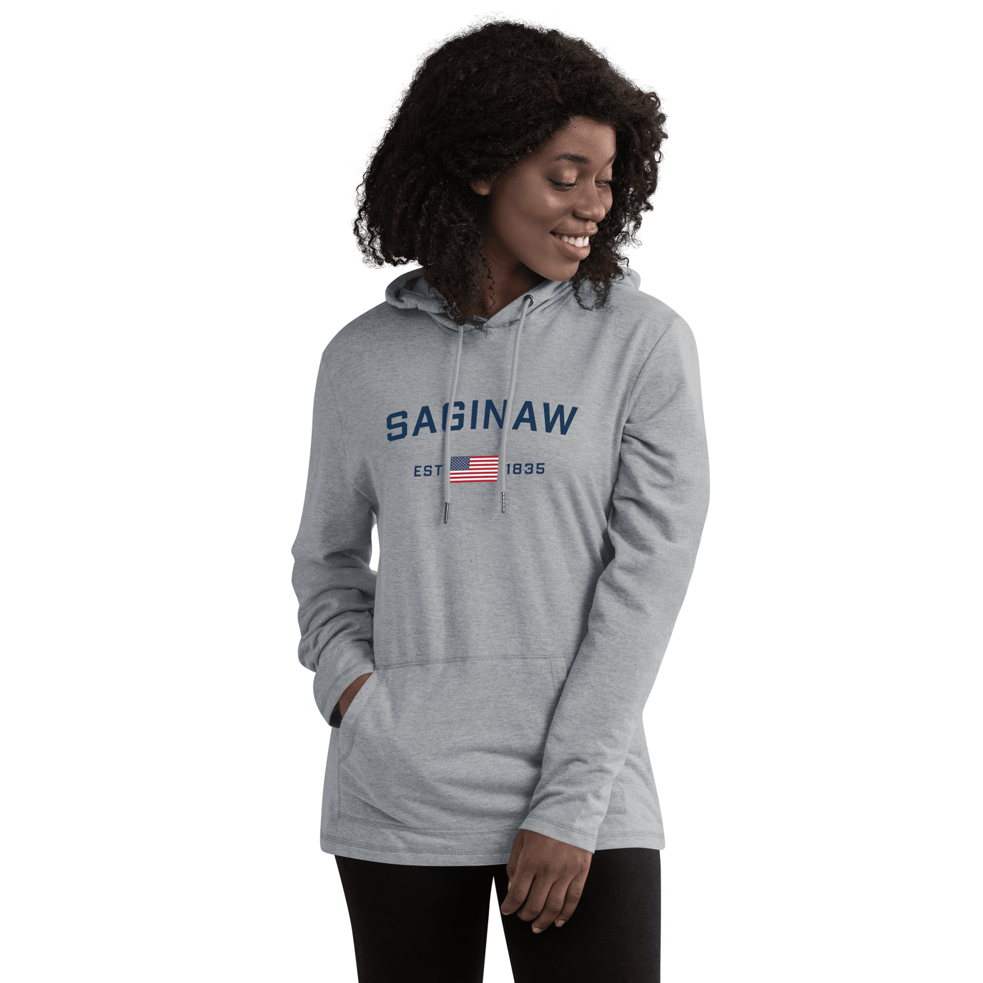 'Saginaw EST 1835' Lightweight Hoodie | Unisex - Circumspice Michigan