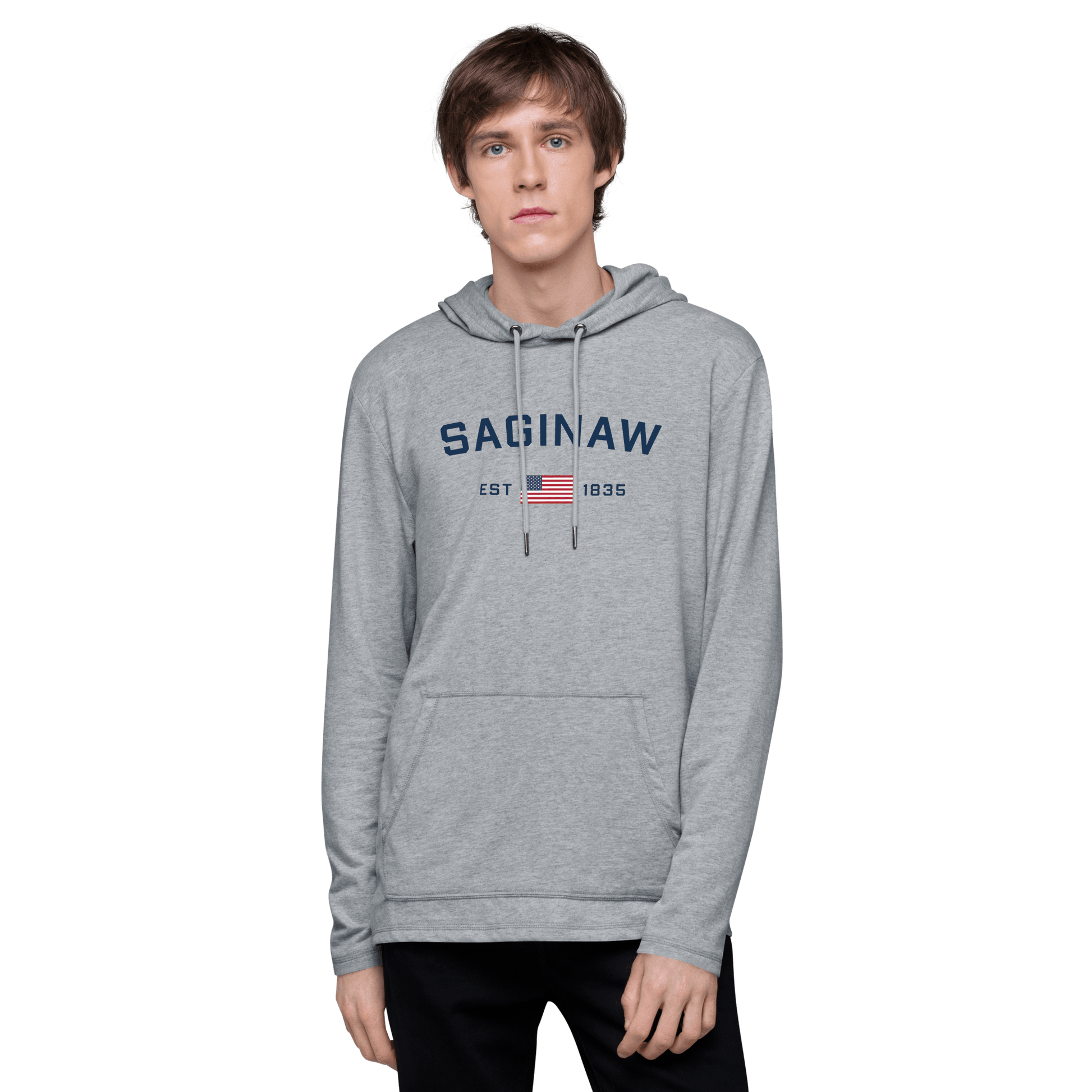 'Saginaw EST 1835' Lightweight Hoodie | Unisex - Circumspice Michigan