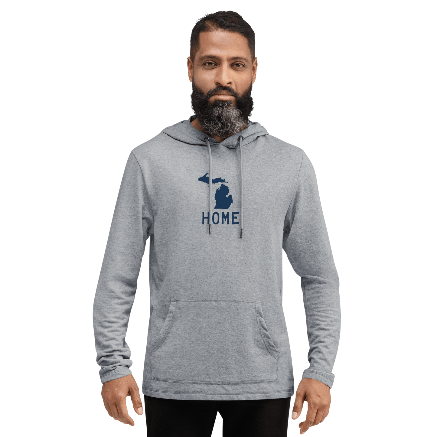 Michigan 'Home' Lightweight Hoodie (Licence Plate Font) | Unisex - Circumspice Michigan