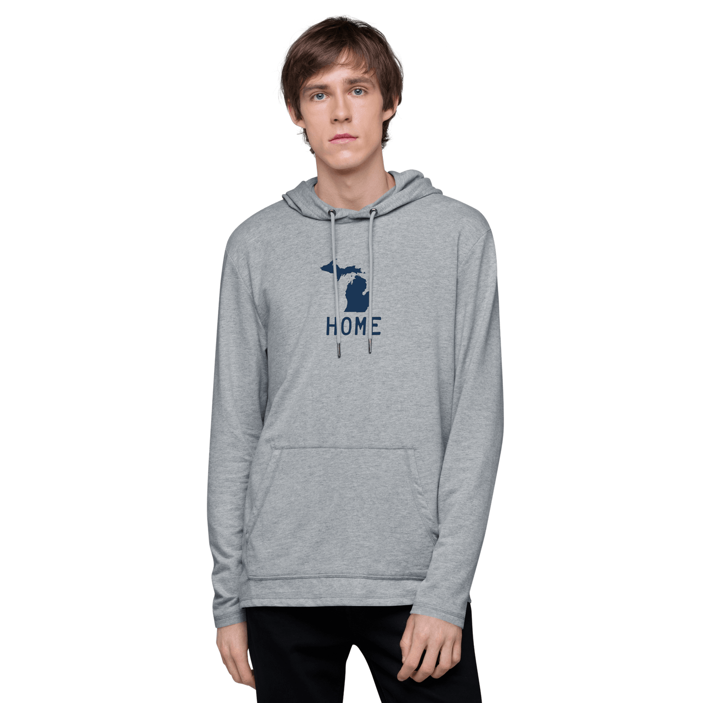 Michigan 'Home' Lightweight Hoodie (Licence Plate Font) | Unisex - Circumspice Michigan