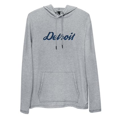 'Detroit' Lightweight Hoodie (Script Font) | Unisex - Circumspice Michigan