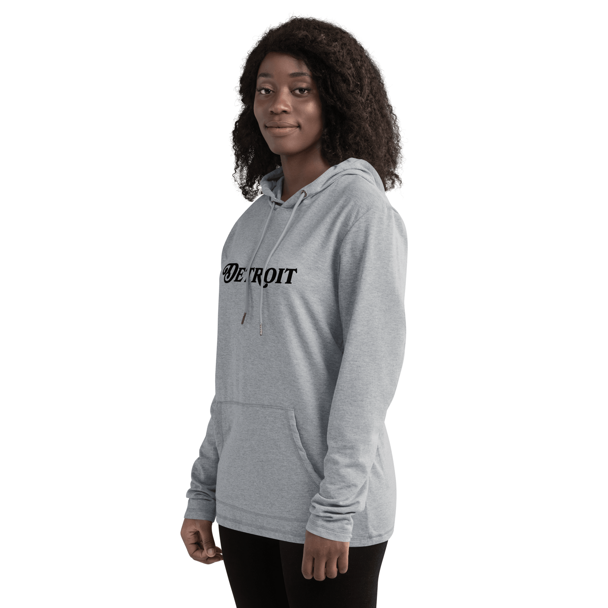 'Detroit' Lightweight Hoodie (Sloped Roman Font) | Unisex - Circumspice Michigan