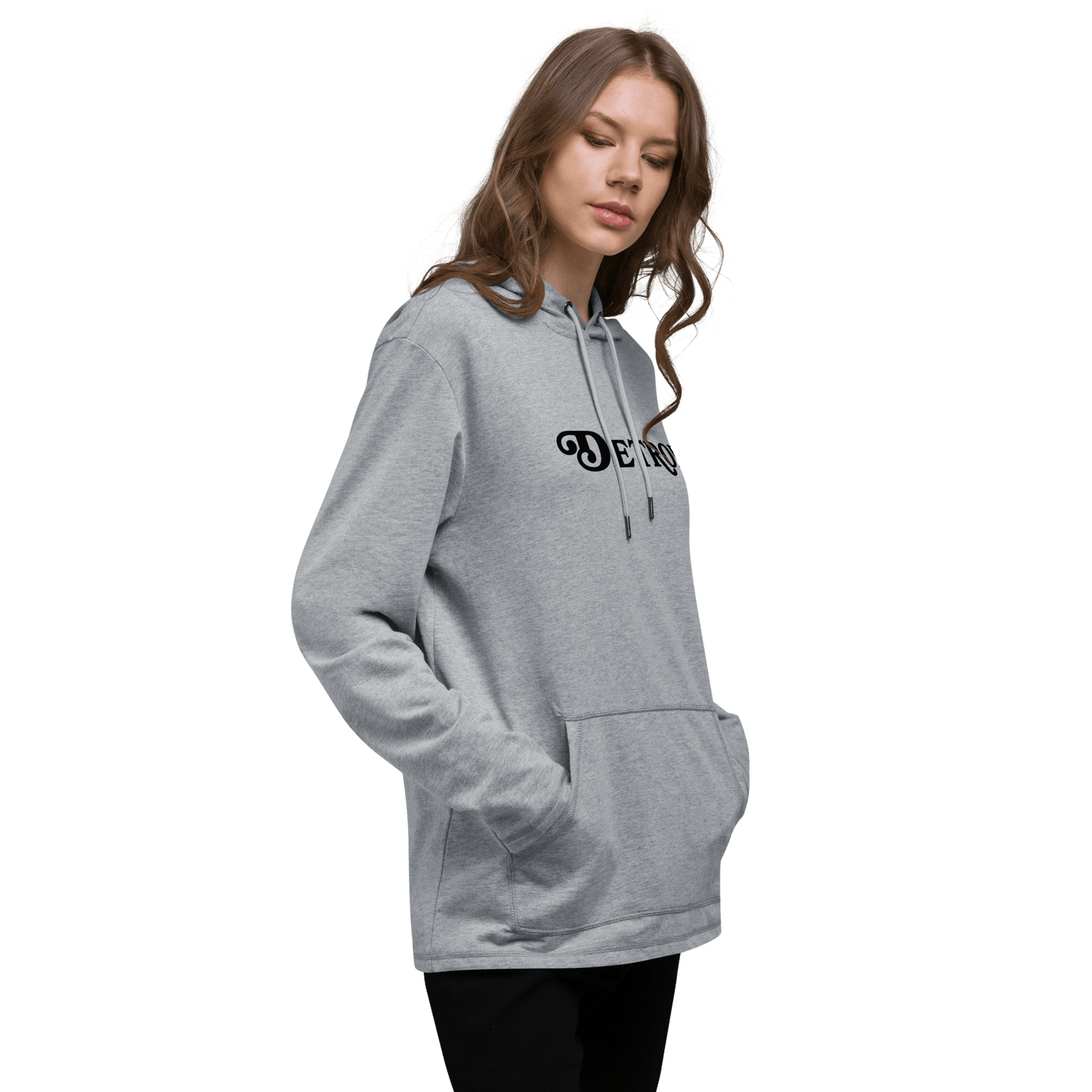 'Detroit' Lightweight Hoodie (Sloped Roman Font) | Unisex - Circumspice Michigan