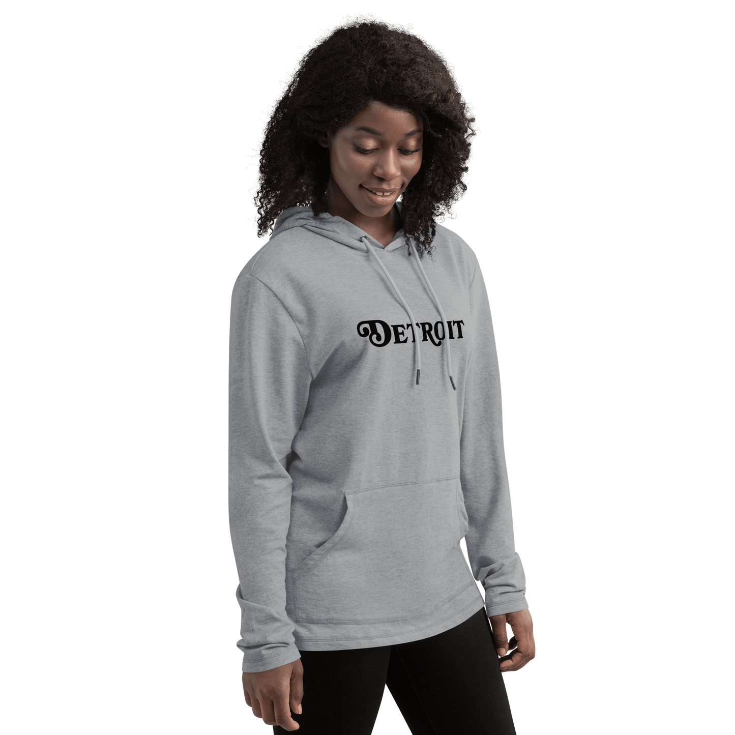 'Detroit' Lightweight Hoodie (Sloped Roman Font) | Unisex - Circumspice Michigan