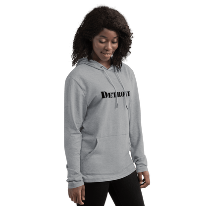 'Detroit' Lightweight Hoodie (White/Black Army Font) | Unisex - Circumspice Michigan