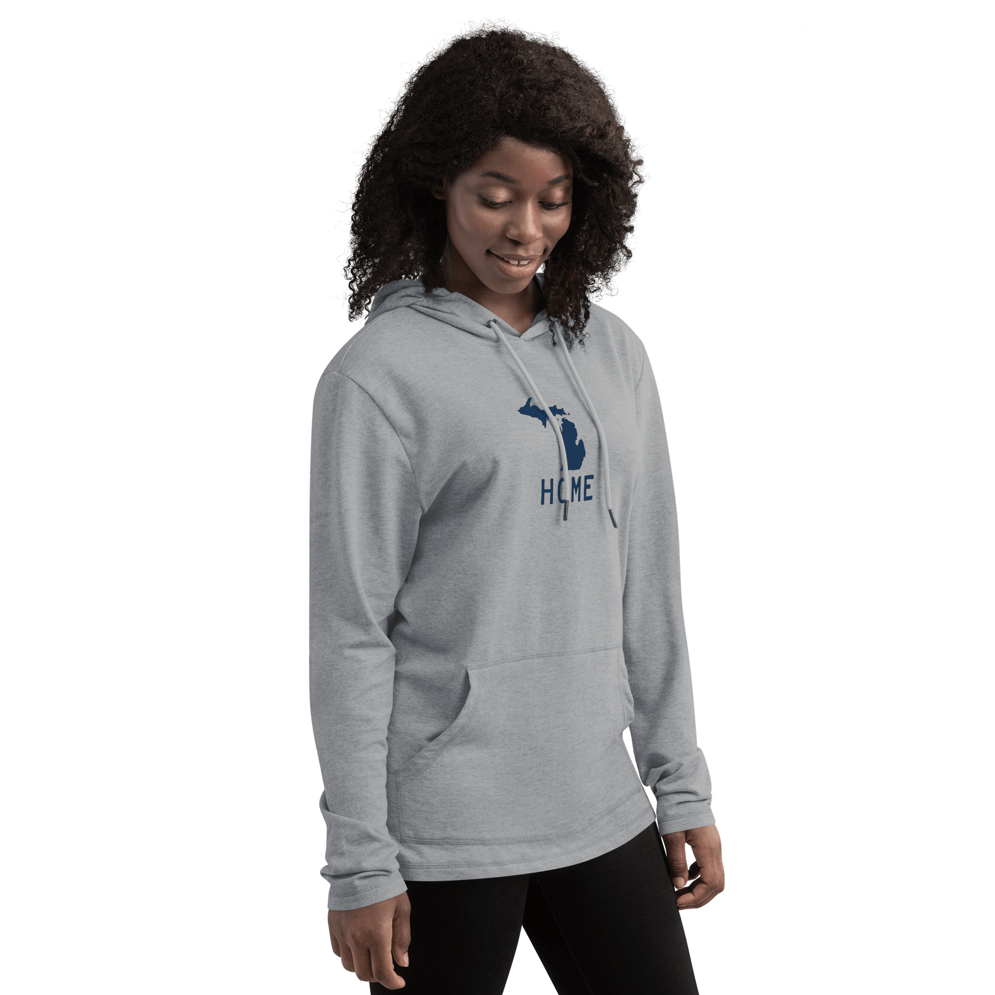 Michigan 'Home' Lightweight Hoodie (Licence Plate Font) | Unisex - Circumspice Michigan