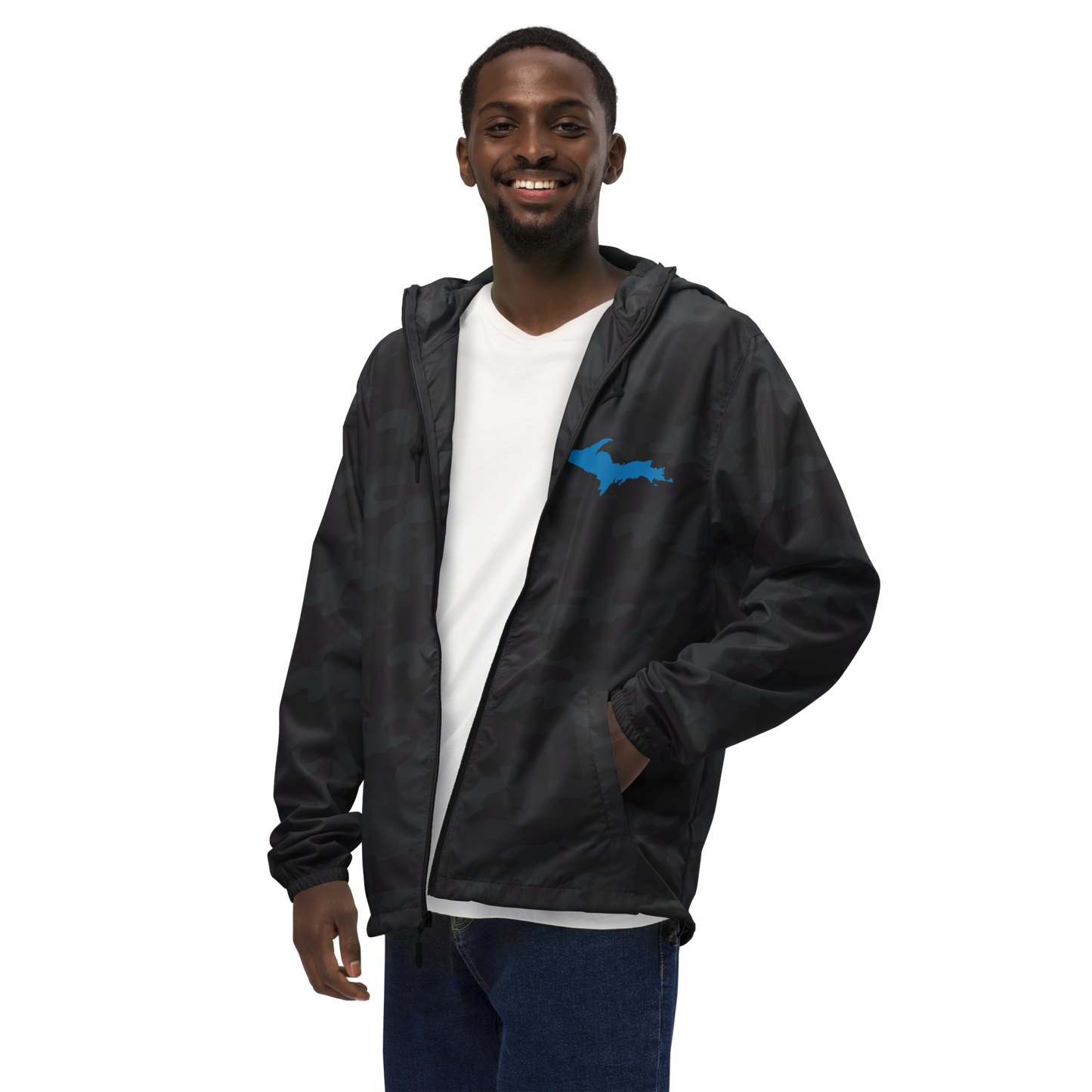 Michigan Upper Peninsula Windbreaker (w/ Azure UP Outline)