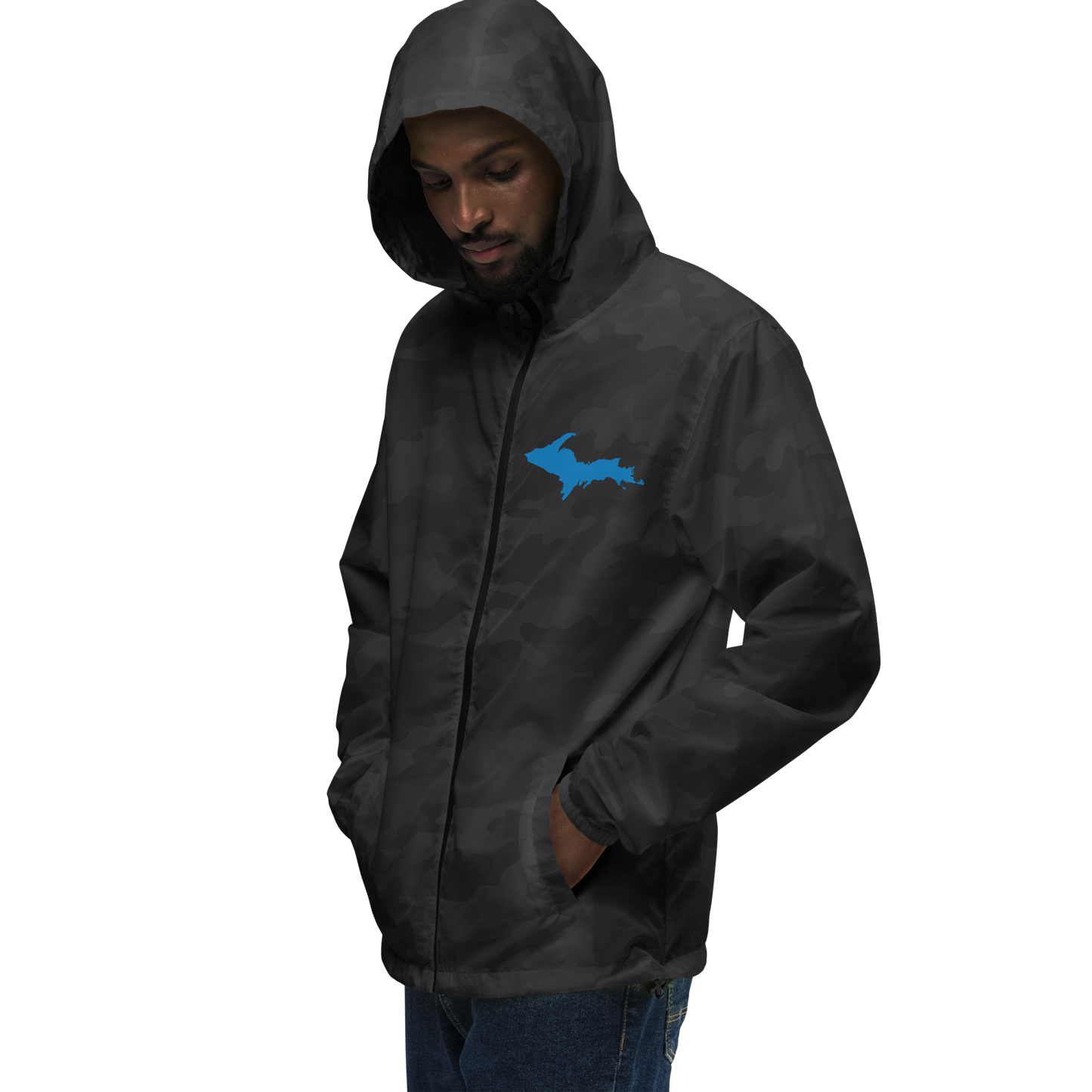 Michigan Upper Peninsula Windbreaker (w/ Azure UP Outline)