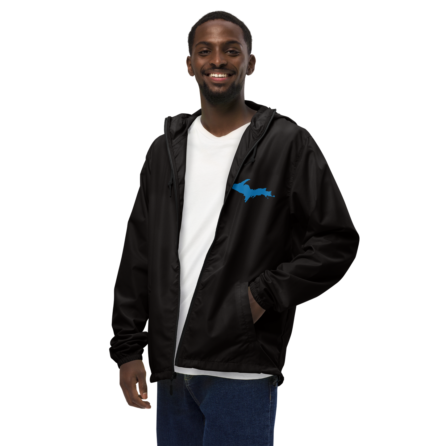 Michigan Upper Peninsula Windbreaker (w/ Azure UP Outline)