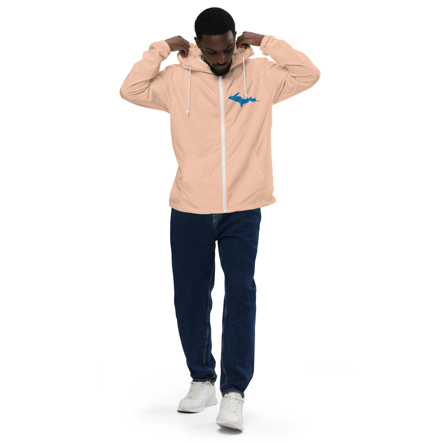 Michigan Upper Peninsula Windbreaker (w/ Azure UP Outline)