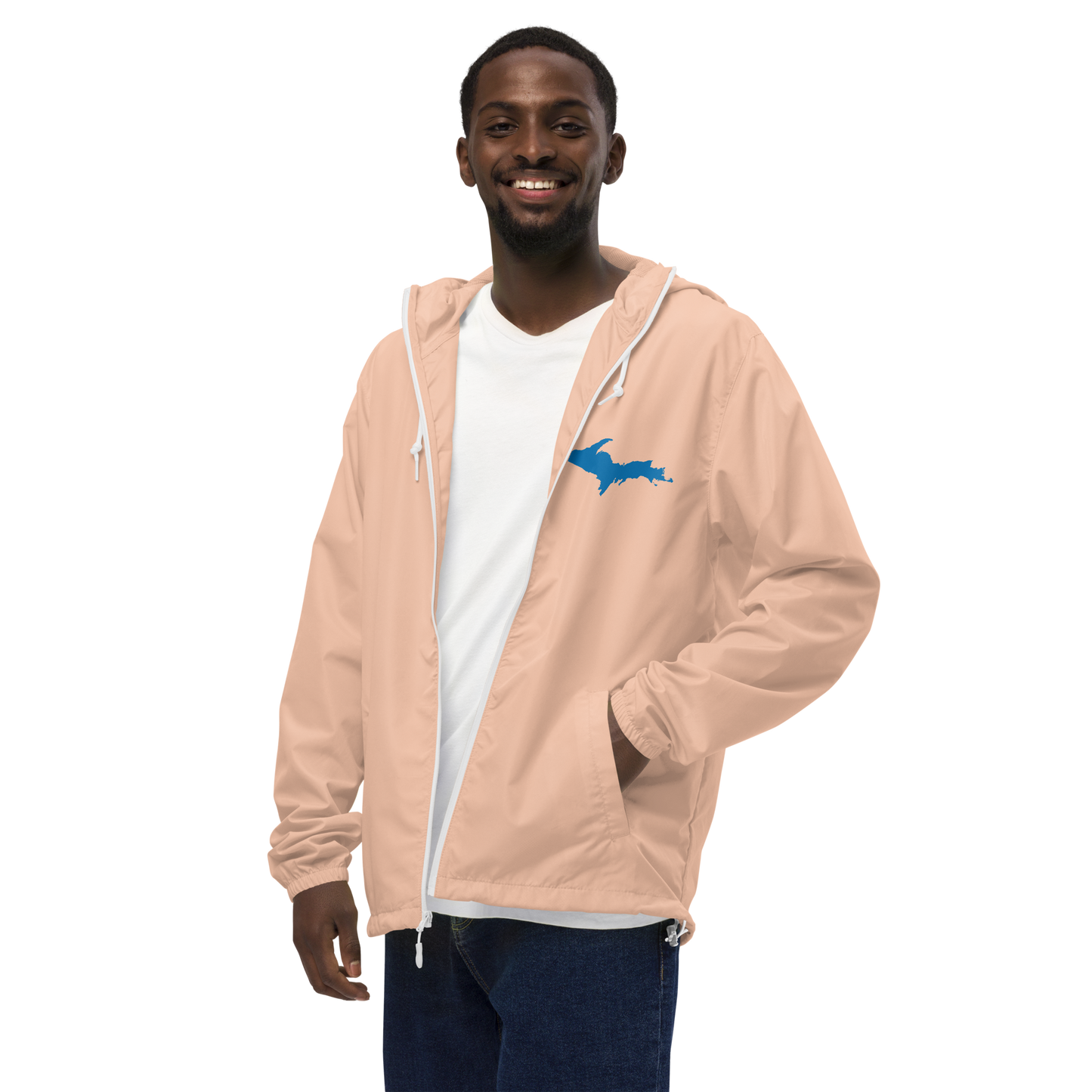 Michigan Upper Peninsula Windbreaker (w/ Azure UP Outline)