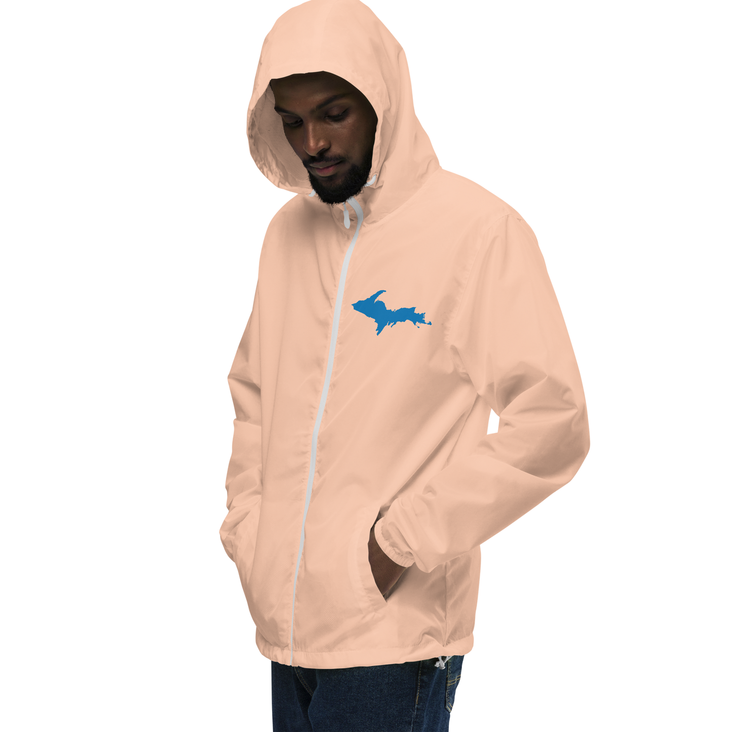 Michigan Upper Peninsula Windbreaker (w/ Azure UP Outline)