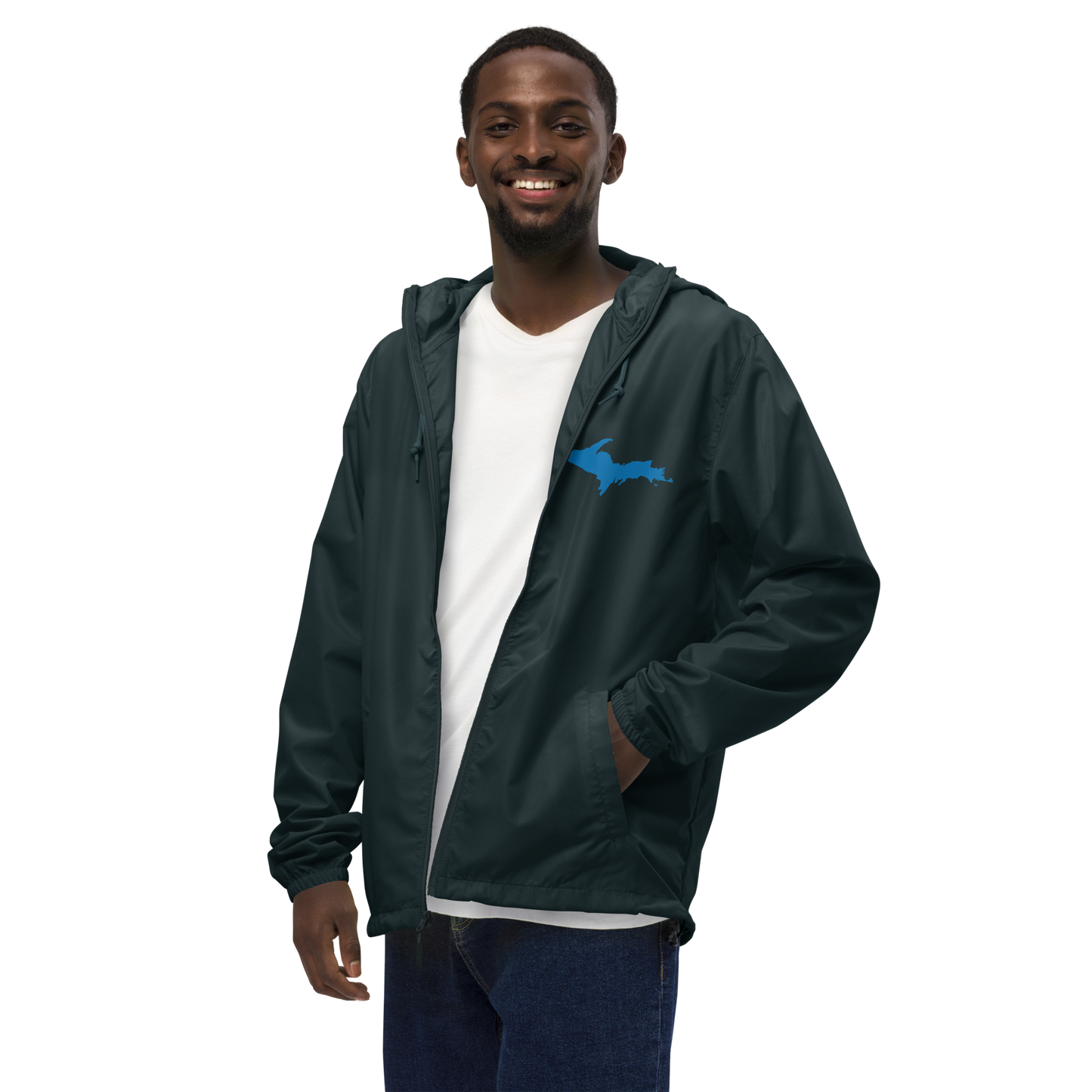 Michigan Upper Peninsula Windbreaker (w/ Azure UP Outline)