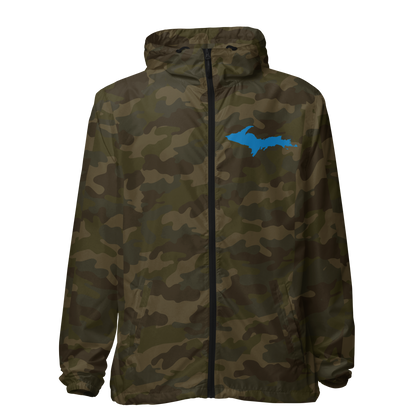 Michigan Upper Peninsula Windbreaker (w/ Azure UP Outline)