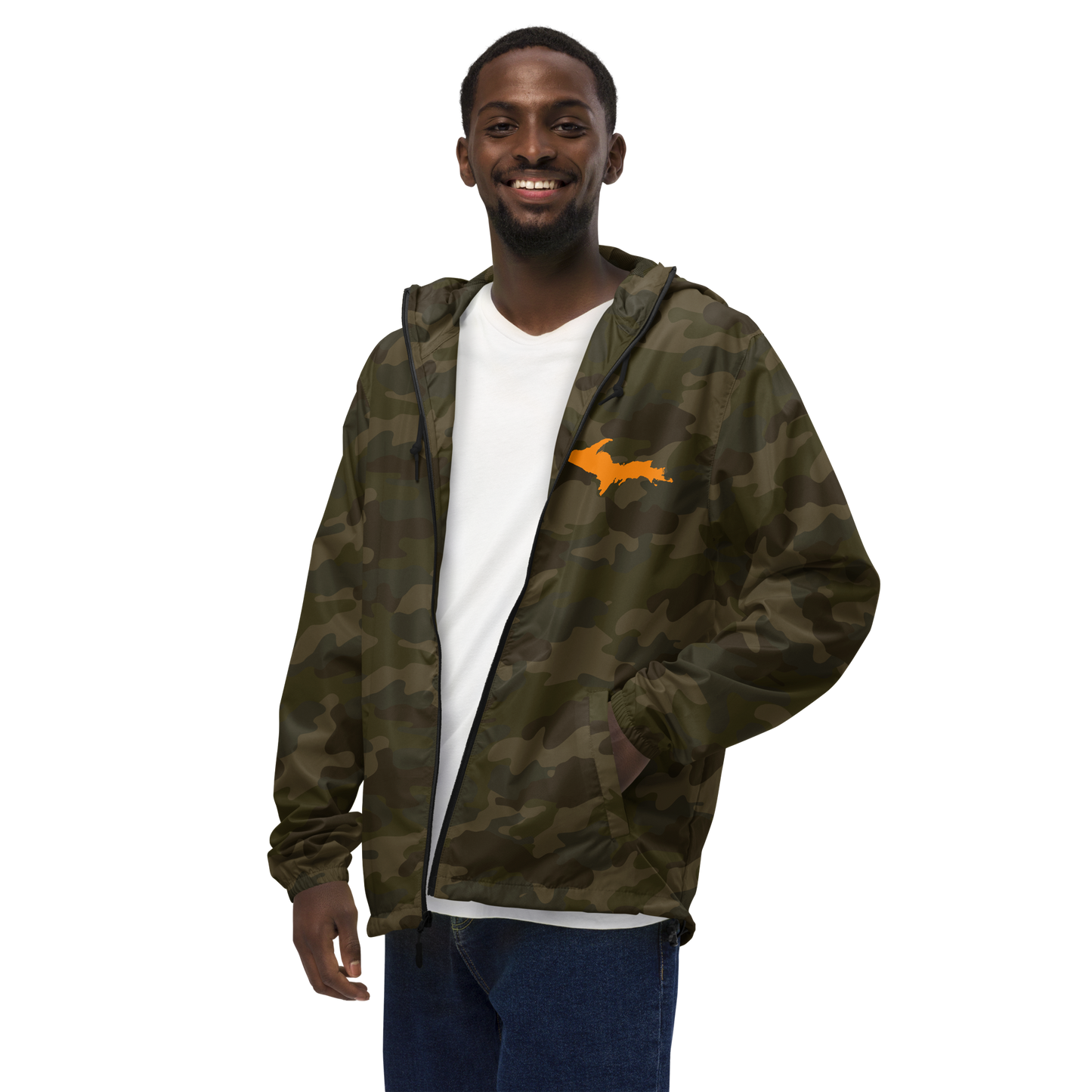 Michigan Upper Peninsula Windbreaker (w/ Orange UP Outline)