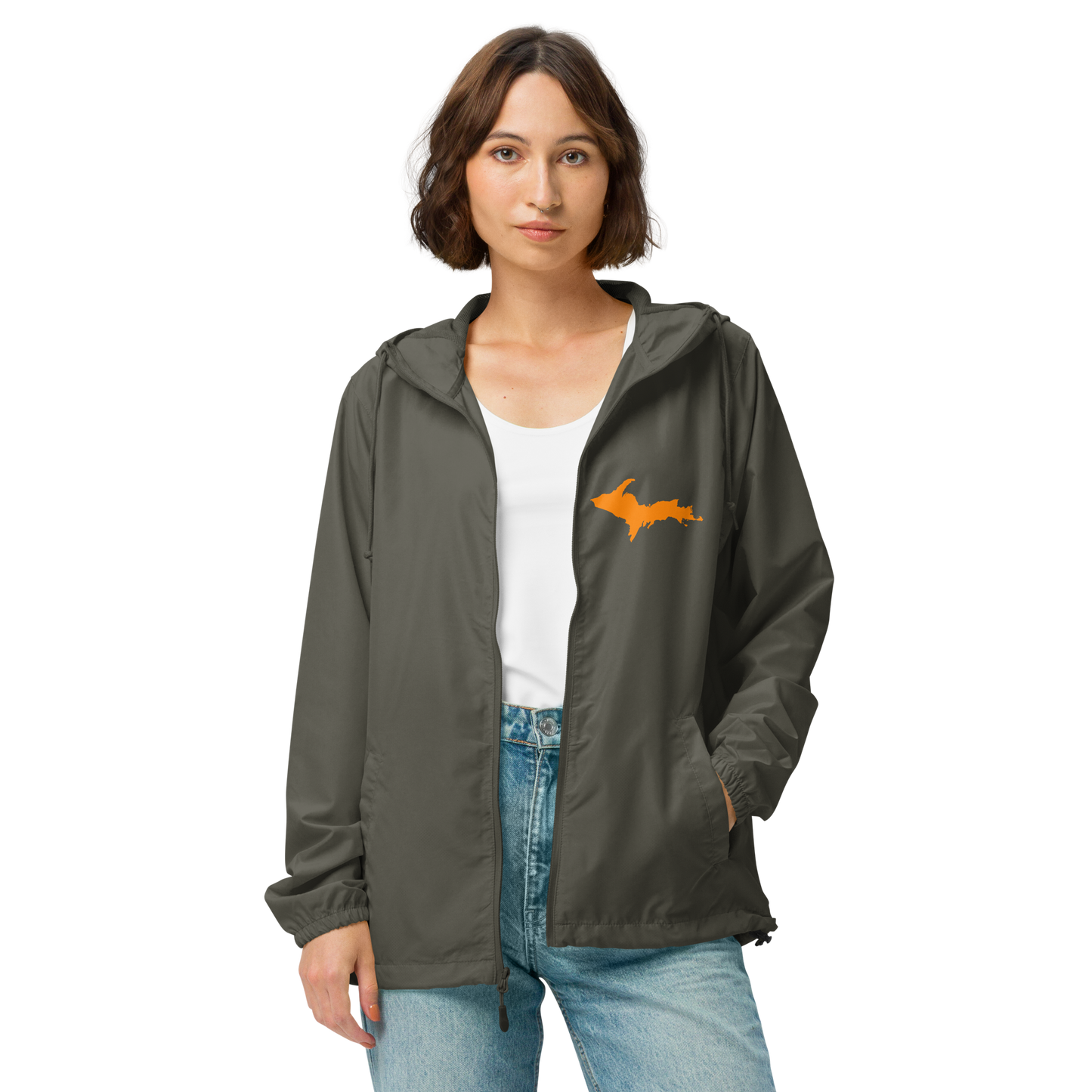 Michigan Upper Peninsula Windbreaker (w/ Orange UP Outline)