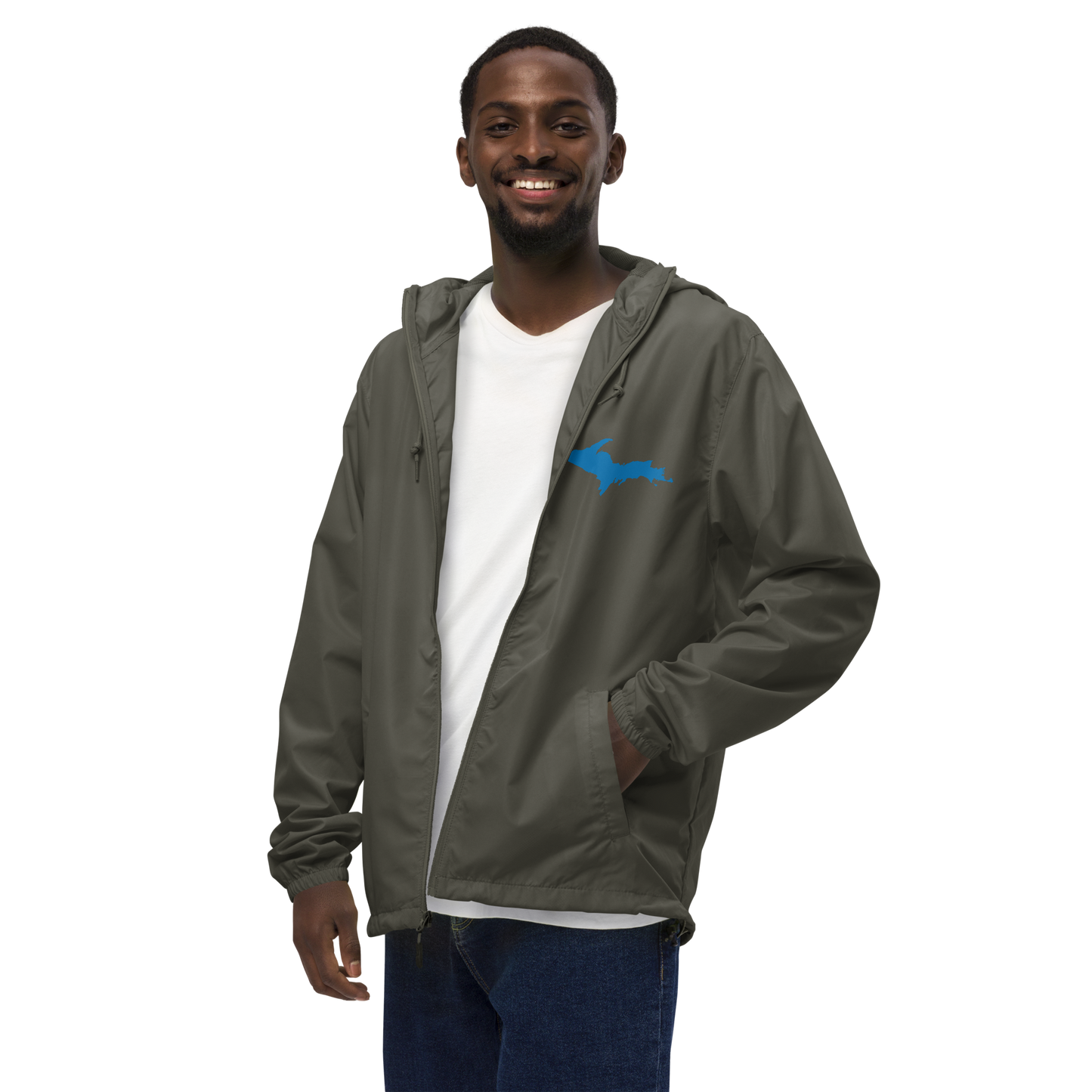 Michigan Upper Peninsula Windbreaker (w/ Azure UP Outline)