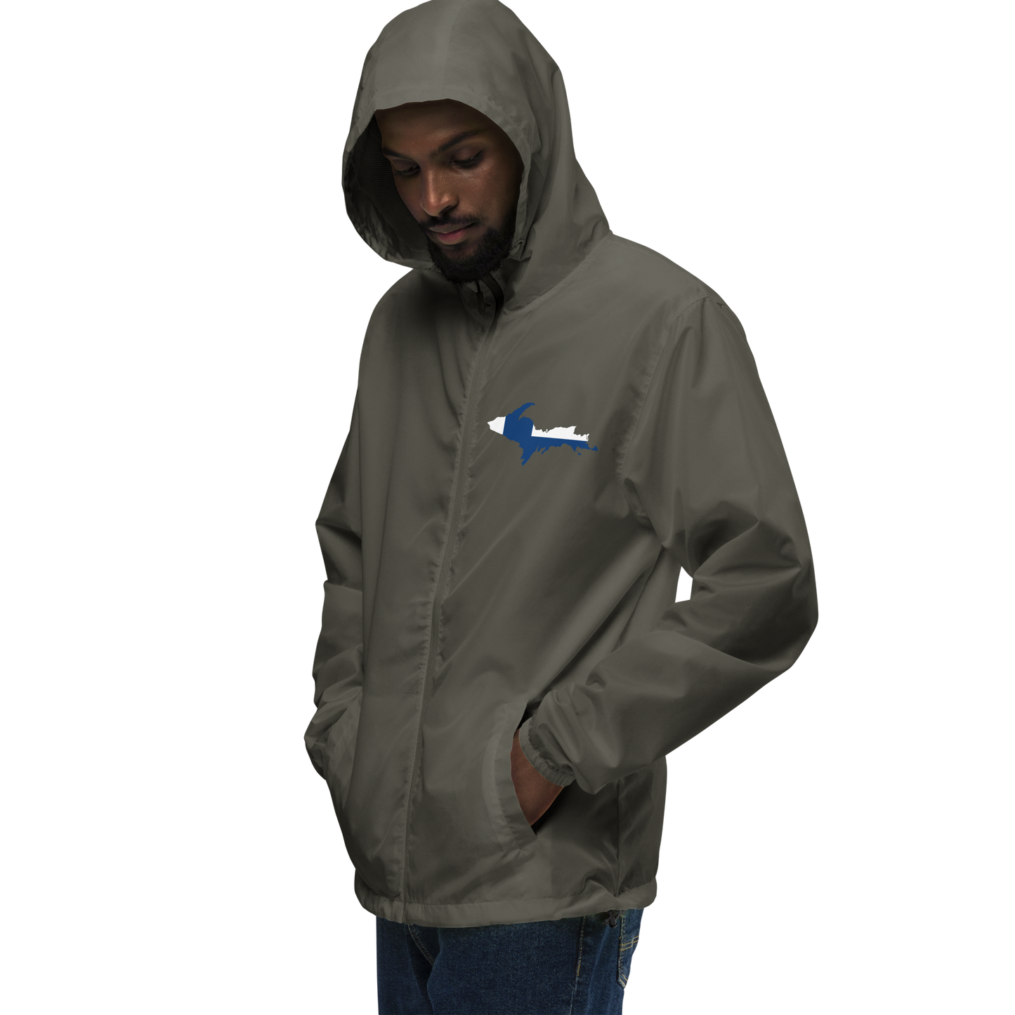 Michigan Upper Peninsula Windbreaker (w/ UP Finland Flag Outline)